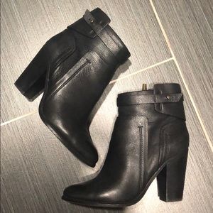 Vince Camuto black leather booties
